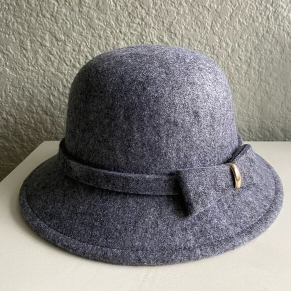 ?wool Blend Charcoal Grey Cloche Hat, Size 57, Good Condition main image 7